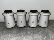 4x Antike Porzellan Isolatoren Keramik Isolator Vintage Deko Industrial Bauhaus