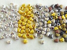 50 Metallperlen Mini Herz 4mm Zwischenperlen Spacer Perlen Deko Basteln Farbwahl