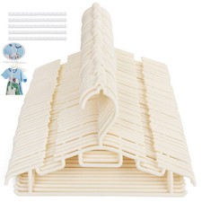 60 Stück Kinder Kleiderbügel Kunststoff Beige Baby Bügel Antirutsch Rockbügel DE