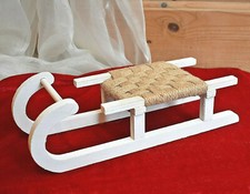❀ Schlitten aus Holz Weiß