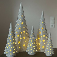 Tiziano Keramik Deko Xmas Baum LED+Timer verschiedene Größen NEU