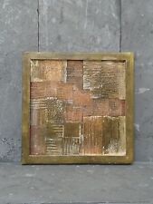 Bild gerahmt abstrakt modern klein Quadrat ■ Wand Deko grün kupfer braun shabby 