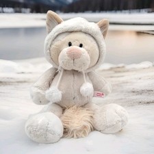 Nici Plüschtier Schneekatze / Katze mit Kapuze ca.35cm | Guter Zustand | - Top!