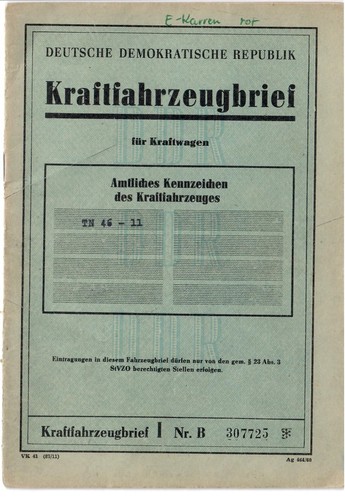 Ddr kfz brief elektrokarren - ddr,