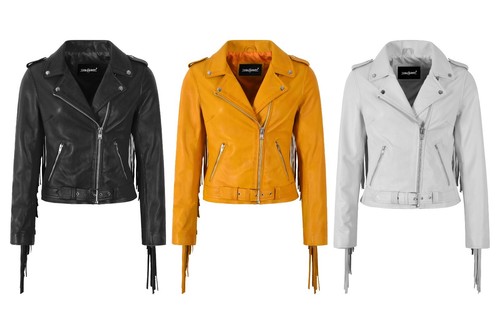 Damen brando lederjacke lange - lederjacke,