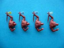 Timpo 4 Indianer Oberteile - Pfeife mit Feder - Friedenspfeife rauchend  Indians