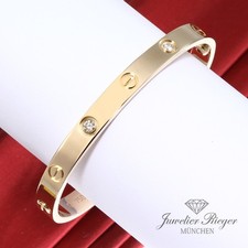 Cartier Armreif Love Gelbgold 750 Größe 18 4 Diamanten Gold Armband