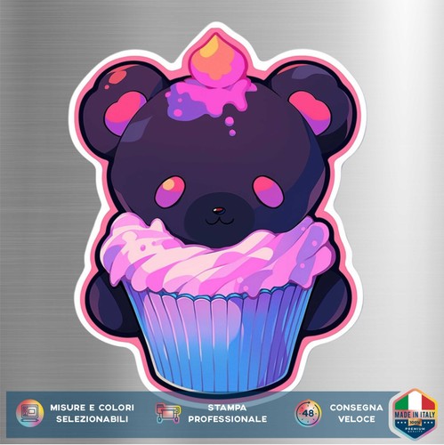 Kawaii cupcake bär aufkleber - kawaii,
