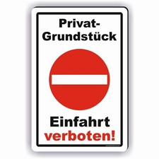 Privatgrundstück I Durchfahrt Verboten I Einfahrt Verboten Schild / Aufkleber D4