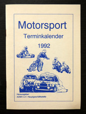 Motorsport Terminkalender 1992 - vom ADMV Landesverband Sachsen Dresden