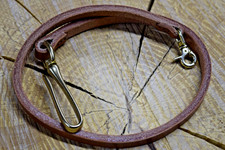 Wallet chain messing leder - wallet,