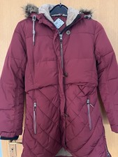 weinrote warme Winterjacke von Deerberg, Gr. 42 mit vielen schönen Details