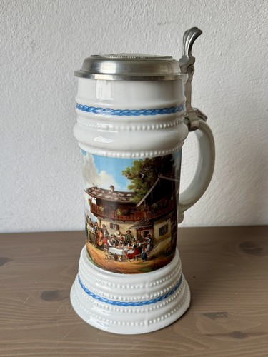 Bierkrug porzellan mit - 0,5 l,