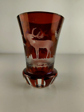 Ranftbecher Freundschaftsbecher Weinkelch Bohemia Rot Jagdmotiv