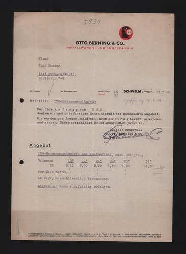 Schwelm brief 1946 otto - 1946,,