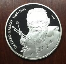 1000 Francs Silber Münze Republique Du Tchad Tschad 1999 Galileo Galilei 