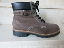 Damen Schnürboot 42 - Veloursleder - beigegrau - cooles Design