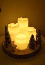 4er Set LED Echtwachskerzen Wachskerzen Kerzen warm flackernd mit Fernbedienung