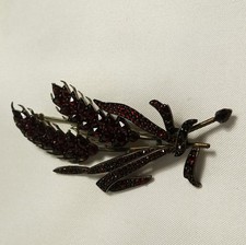 alte Granat Brosche Granatbrosche um 1900 old garnet brooch Ähren / CU 242(11)