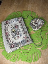 Vintage Gobelin-Set – große Handtasche + kleine Geldbörse