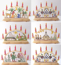 Schwibbogen Kirche Eisenbahn Krippe Bergmann farbig Weihnachten Miniatur 1:12