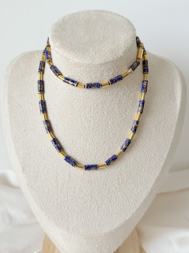 Vintage cloisonné halskette - vintage,