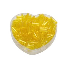 Stiftperlen Glasperlen Stäbchenperlen aus Glas 7mm gelb (0111)