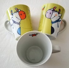 3 JAKO O  KUH Tassen Haferl Becher Edition Nr. 1/8  Kinder lustige Kühe 250 ml