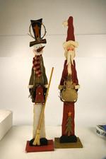 Weihnachtsmann Schneemann ca. 75cm Höhe Holzfiguren Deko in OVP V-339