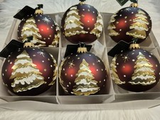 6 Christbaumkugel Weihnachtskugel Christbaumschmuck Krebs Glas Lauscha 8cm braun