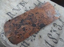 alter handgemachter Ziegel Dachziegel aus Scheune Antik mit Muster / Schriftzug