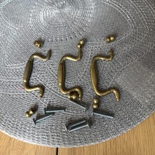 Türgriffe Schrankgriffe Messing 3x Komplett antik? Gut erhalten Nostalgie