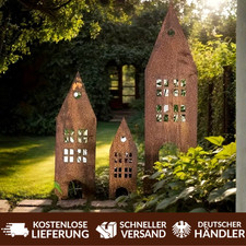 3-teiliges Rosthaus Deko