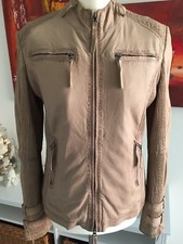 Jagger & Evans Lederjacke Bikerjacke taupe Gr. M 38
