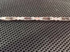 6mm breit Herren Armband Massiv 925-er Sterling Silber 2farbig /Top