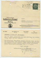 93643 - Postkarte Ludowici-Ziegel GmbH - Würzburg 27.3.1941 nach Meiningen