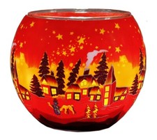Leuchtglas Winterdorf Teelicht