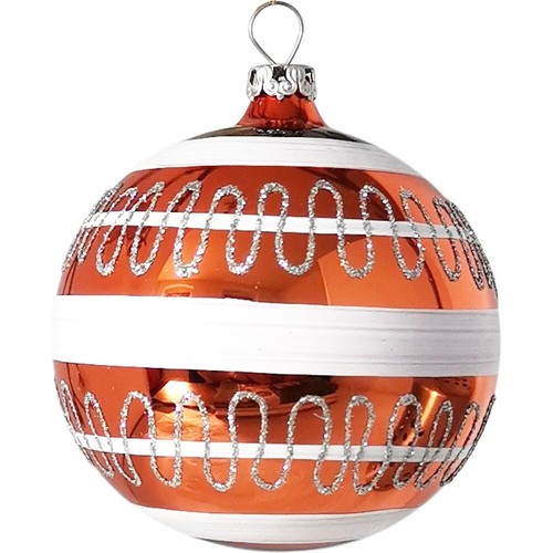 Weihnachtskugel 8cm orange - Ø,