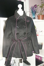 Pussy Deluxe Velvet Kitten  Marken-schwarz-pink-kurzmantel,  Gr.M NEU