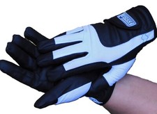 Reithandschuhe Weiß Schwarz Netz Kunstleder XXS XS S M L Tysons Reiterhandschuhe