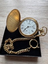 Junghans Herren Taschenuhr mit Kette, vergoldet (Double) – Sammlerstück