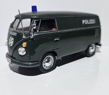 Schuco H0 1:43 Modellauto PKW VW T1 BUS BULLI KASTENWAGEN POLIZEI GRÜN SELTEN