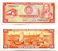 10 Soles de Oro Peru 16.5.1974