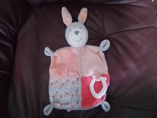 Topolino Topomini Schmusetuch Kuscheltuch Hase in Orange Grau + Zahnungshilfe