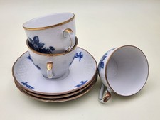 4/2 Bavaria Schumann Arzberg / 3 Tassen und 3 Untertassen / echt Cobalt