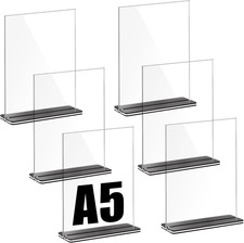 Acryl Tischaufsteller A5 T-Ständer Schilderhalter Menü Display transparent Set