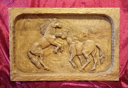 Wandbild relief pferde im - wandbild,