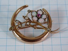antik Rot Gold Brosche