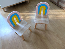 2x Kinderstühle Rainbow - aus Holz - Mini-Stühle Kids Holzstuhl