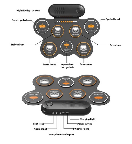 Tragbares drum pad - tragbares, kit